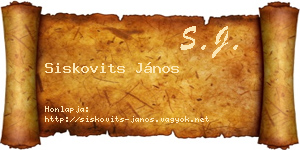 Siskovits János névjegykártya