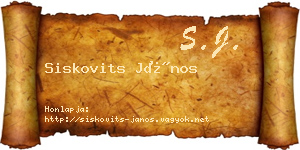 Siskovits János névjegykártya