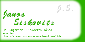 janos siskovits business card